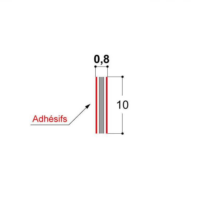 Adhésif double-face épaisseur 0,8 mm blanc Adhésif double-face épaisseur 0,8 mm blanc