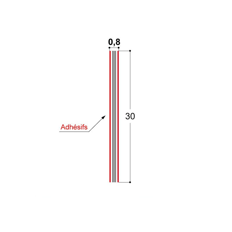 Adhésif double-face épaisseur 0,8 mm blanc Adhésif double-face épaisseur 0,8 mm blanc