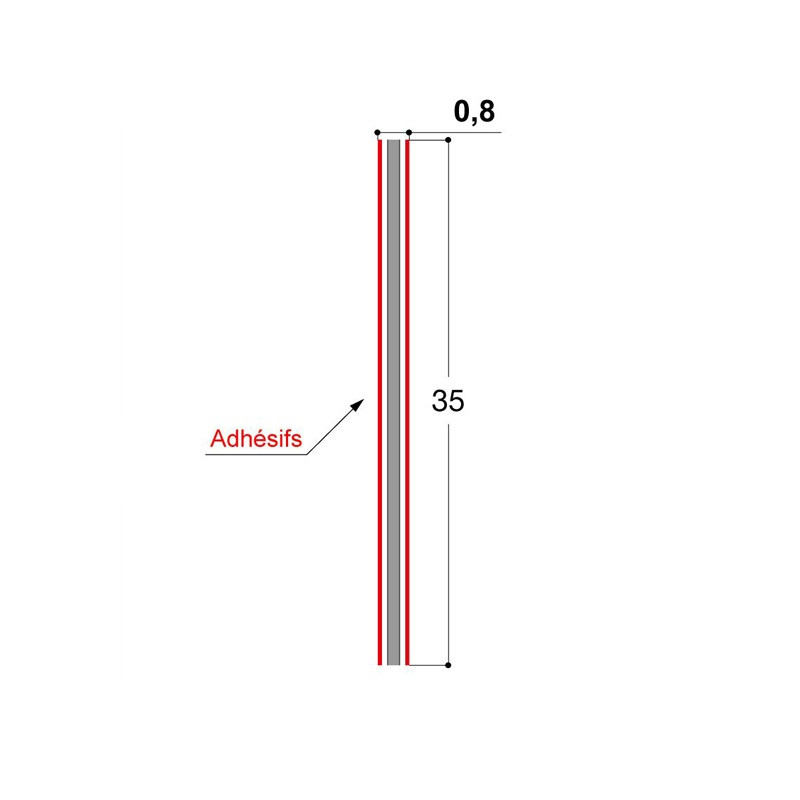 Adhésif double-face épaisseur 0,8 mm blanc Adhésif double-face épaisseur 0,8 mm blanc