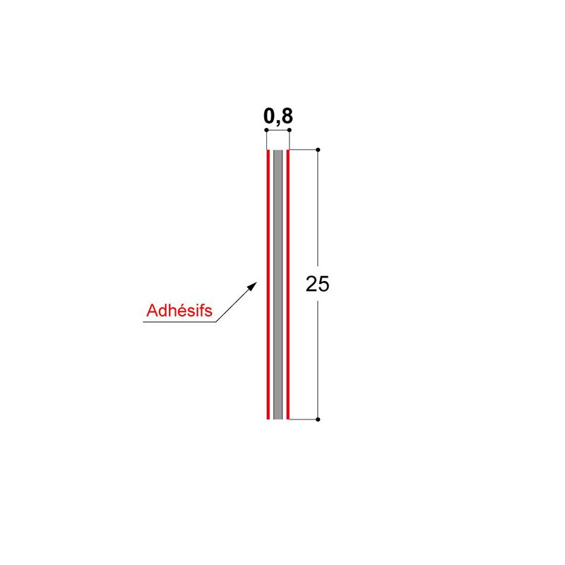 Adhésif double-face épaisseur 0,8 mm noir Adhésif double-face épaisseur 0,8 mm noir