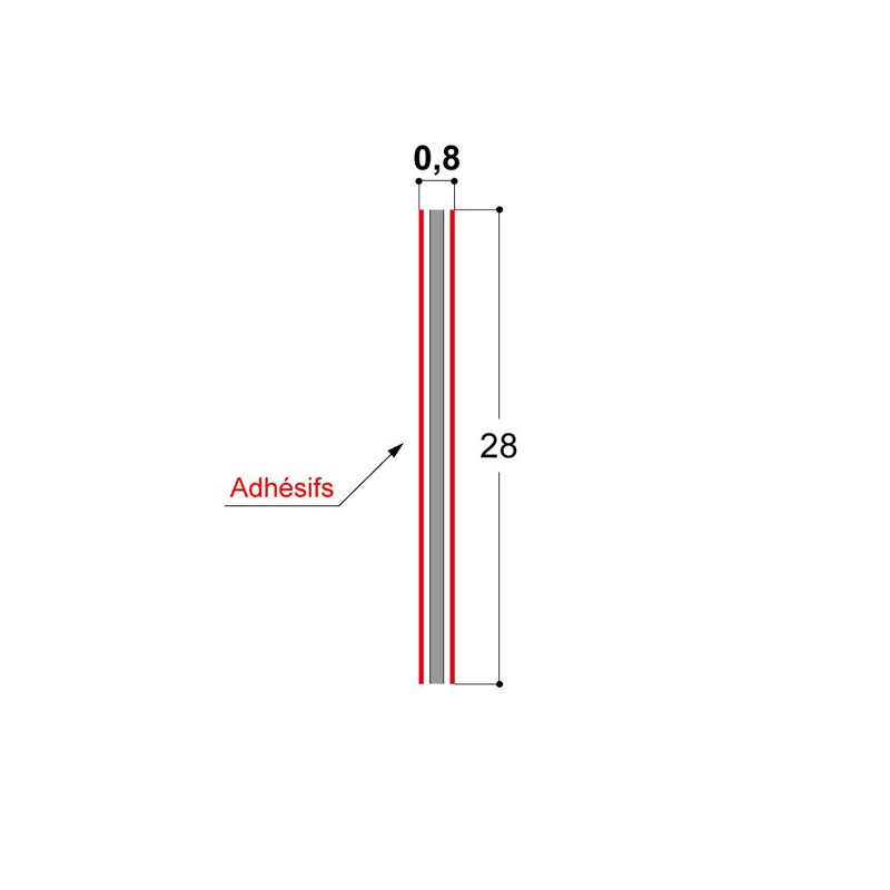 Adhésif double-face épaisseur 0,8 mm noir Adhésif double-face épaisseur 0,8 mm noir