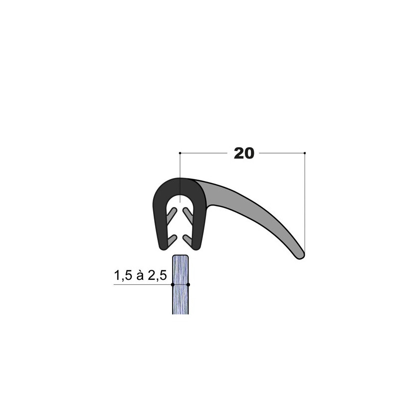 Protection de bord de tôle entre 2 et 4 mm