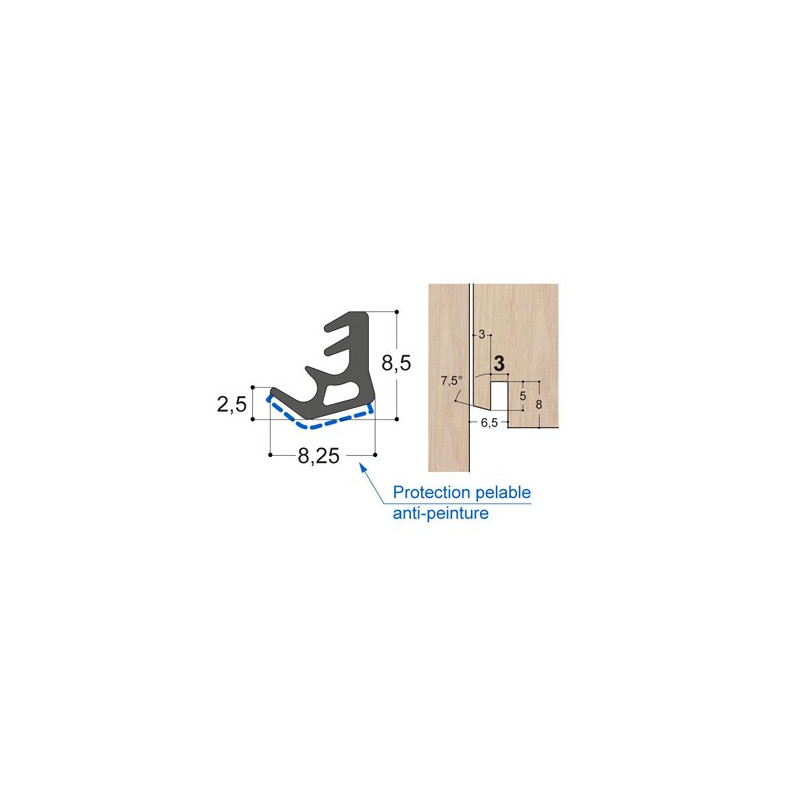 Joint d'ouvrant tri-matière OC5 PR Joint d'ouvrant tri-matière OC5 PR