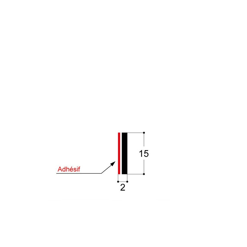 Bande rigide avec pression, H 2 mm CF Bande rigide avec pression, H 2 mm CF