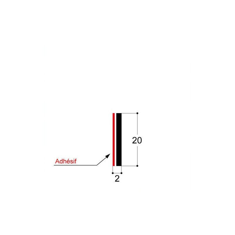 Bande rigide avec pression, H 2 mm CF Bande rigide avec pression, H 2 mm CF