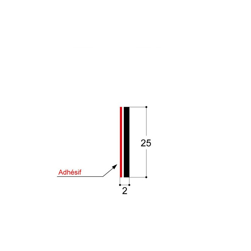 Bande rigide avec pression, H 2 mm CF Bande rigide avec pression, H 2 mm CF