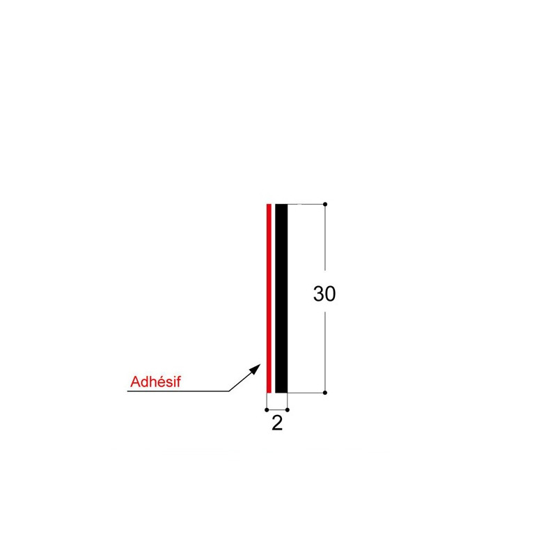 Bande rigide avec pression, H 2 mm CF Bande rigide avec pression, H 2 mm CF