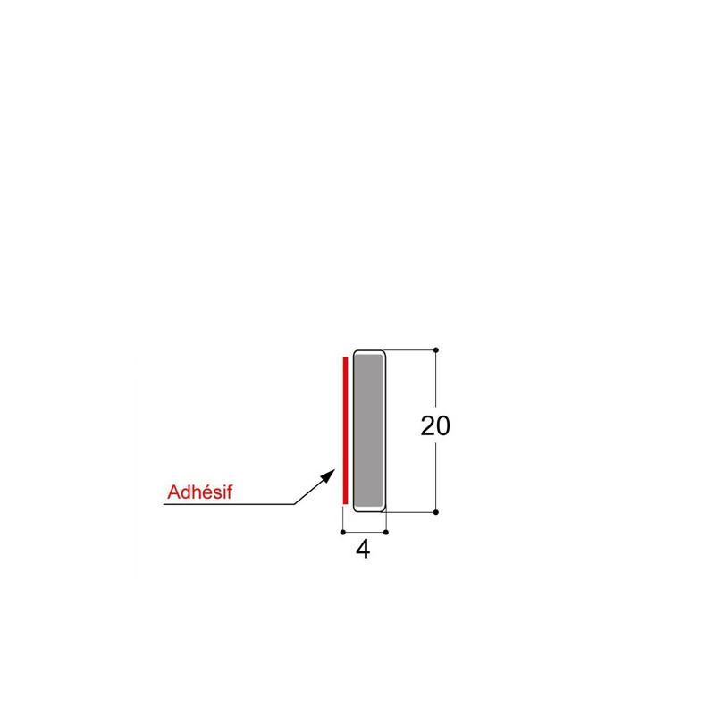 Bande rigide avec pression, H 4 mm CF Bande rigide avec pression, H 4 mm CF