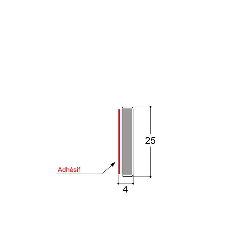 Bande rigide avec pression, H 4 mm CF Bande rigide avec pression, H 4 mm CF