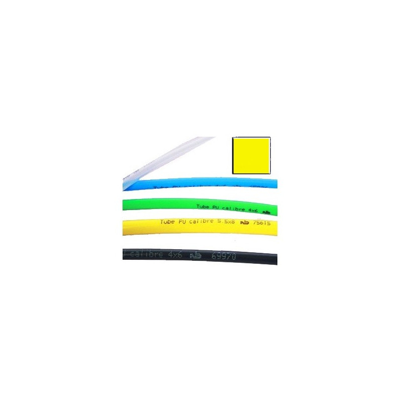 Tube polyuréthane calibré jaune, bobine de 25 m Tube polyuréthane calibré jaune, bobine de 25 m