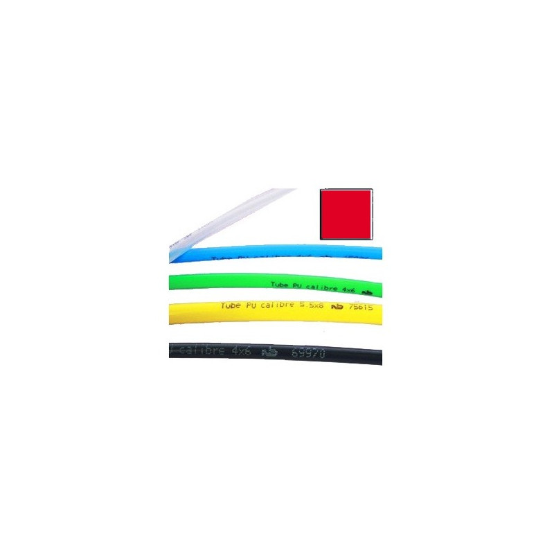 Tube polyuréthane calibré rouge, bobine de 25 m Tube polyuréthane calibré rouge, bobine de 25 m