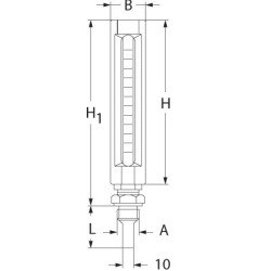 Thermomètre tube de verre connexion verticale