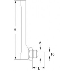 Thermomètre tube de verre connexion horizontale