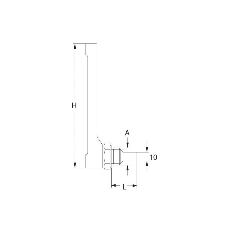 Thermomètre tube de verre connexion horizontale Thermomètre tube de verre connexion horizontale