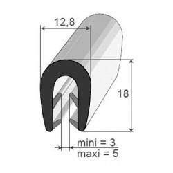 Bord de Tôle L 10 pour tôle de 1,5 à 2,5 mm avec lèvre h:7,3