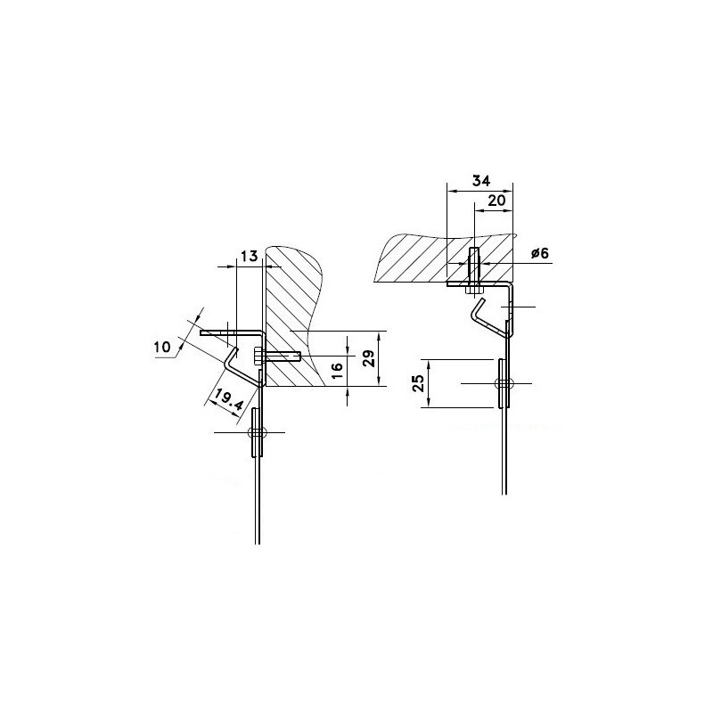 Rail 984/1230/1968 mm porte souple profil std inox Rail 984/1230/1968 mm porte souple profil std inox