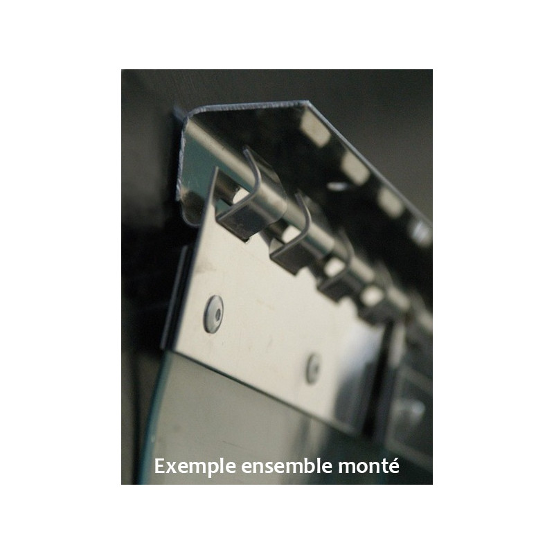 Rail 984/1230/1968 mm porte souple profil std inox Rail 984/1230/1968 mm porte souple profil std inox