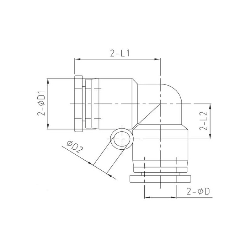 Raccord autobloquant coude 90° égal Raccord autobloquant coude 90° égal