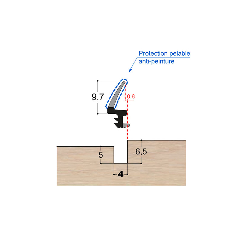 Joint à lèvre PVC bi-dureté LP1 PR DD Joint à lèvre PVC bi-dureté LP1 PR DD