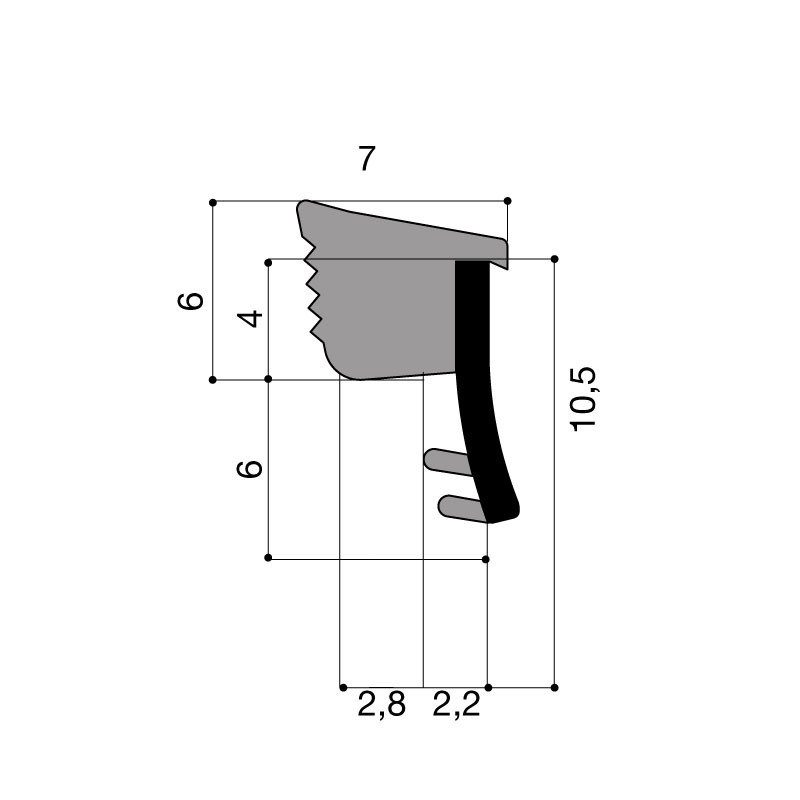Joint calage vitrage DD 04 jeu 5 mm étanchéité par compression