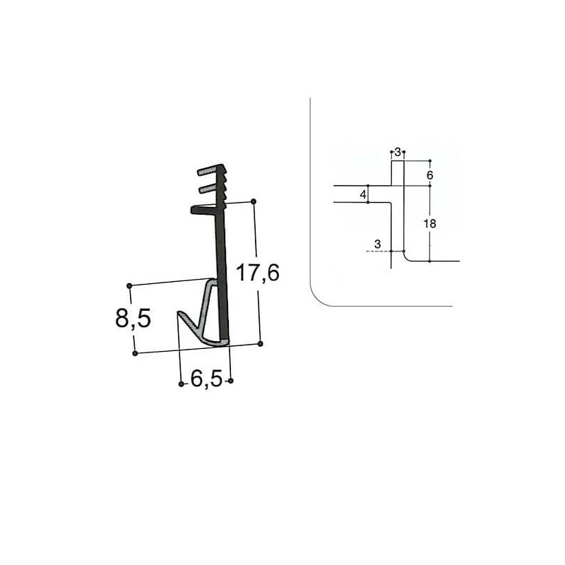Joint isophonique multichambre F18 R3 J3 Joint isophonique multichambre F18 R3 J3