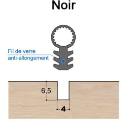 Joint tubulaire queue de sapin TS FV noir Joint tubulaire queue de sapin TS FV noir