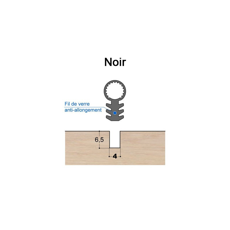 Joint tubulaire queue de sapin TS FV noir Joint tubulaire queue de sapin TS FV noir