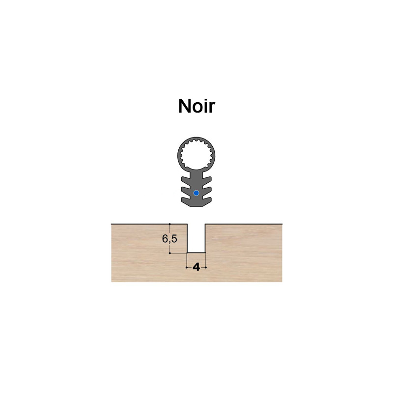 Joint tubulaire queue de sapin TS FV noir Joint tubulaire queue de sapin TS FV noir
