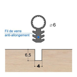 Joint tubulaire queue de sapin TS FV marron Joint tubulaire queue de sapin TS FV marron