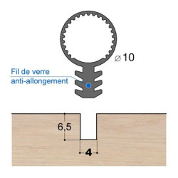 Joint tubulaire queue de sapin TS FV blanc Joint tubulaire queue de sapin TS FV blanc