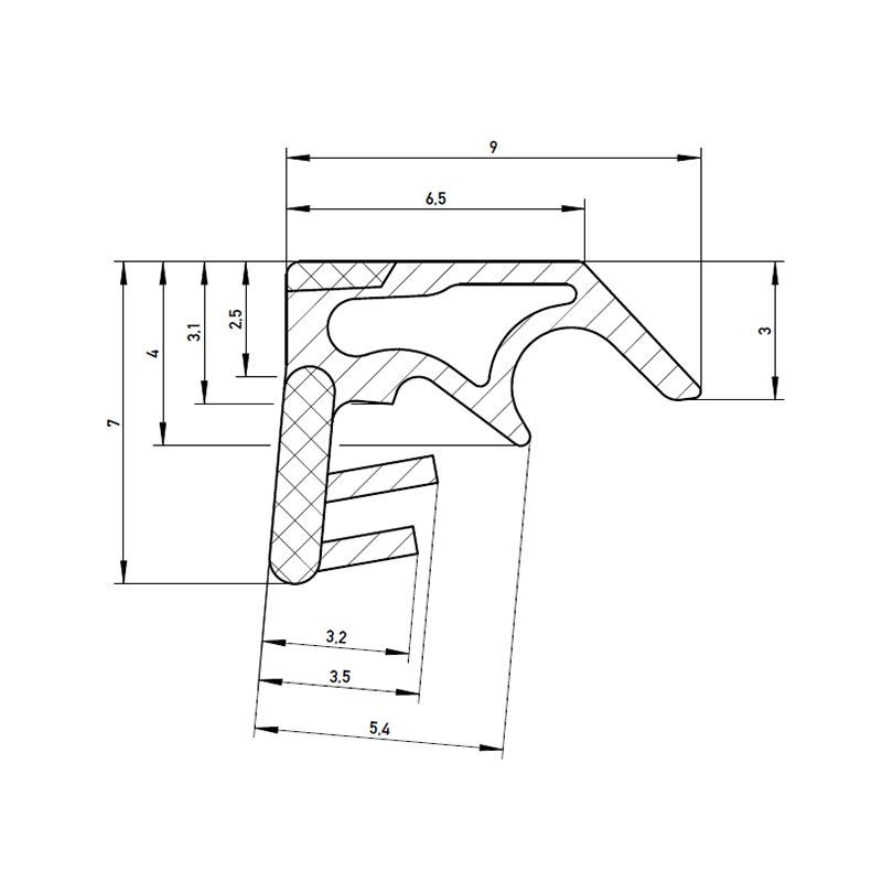 Joint S 7494 pour recouvrement sur ouvrant Joint S 7494 pour recouvrement sur ouvrant