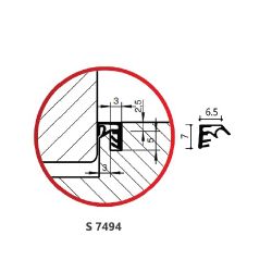 Joint S 7494 pour recouvrement sur ouvrant Joint S 7494 pour recouvrement sur ouvrant