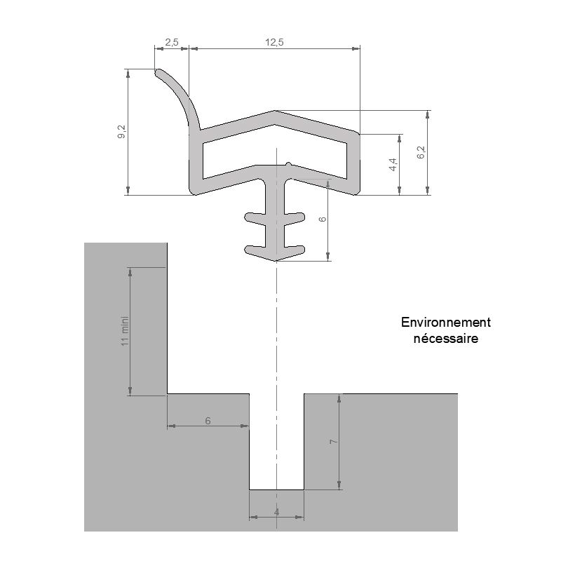 Joint fond de battue à tube TP4